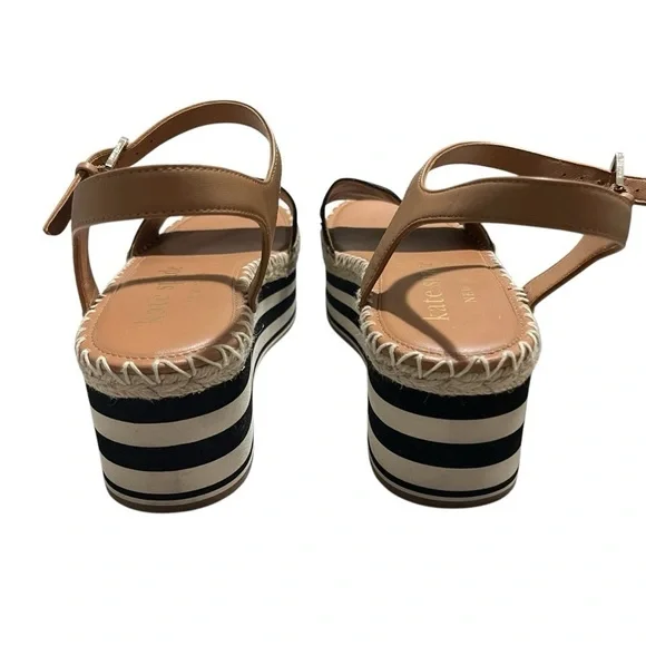 Kate Spade Picnic Platform Sandal Size 9 Ankle Strap Leather - Picture 5 of 12